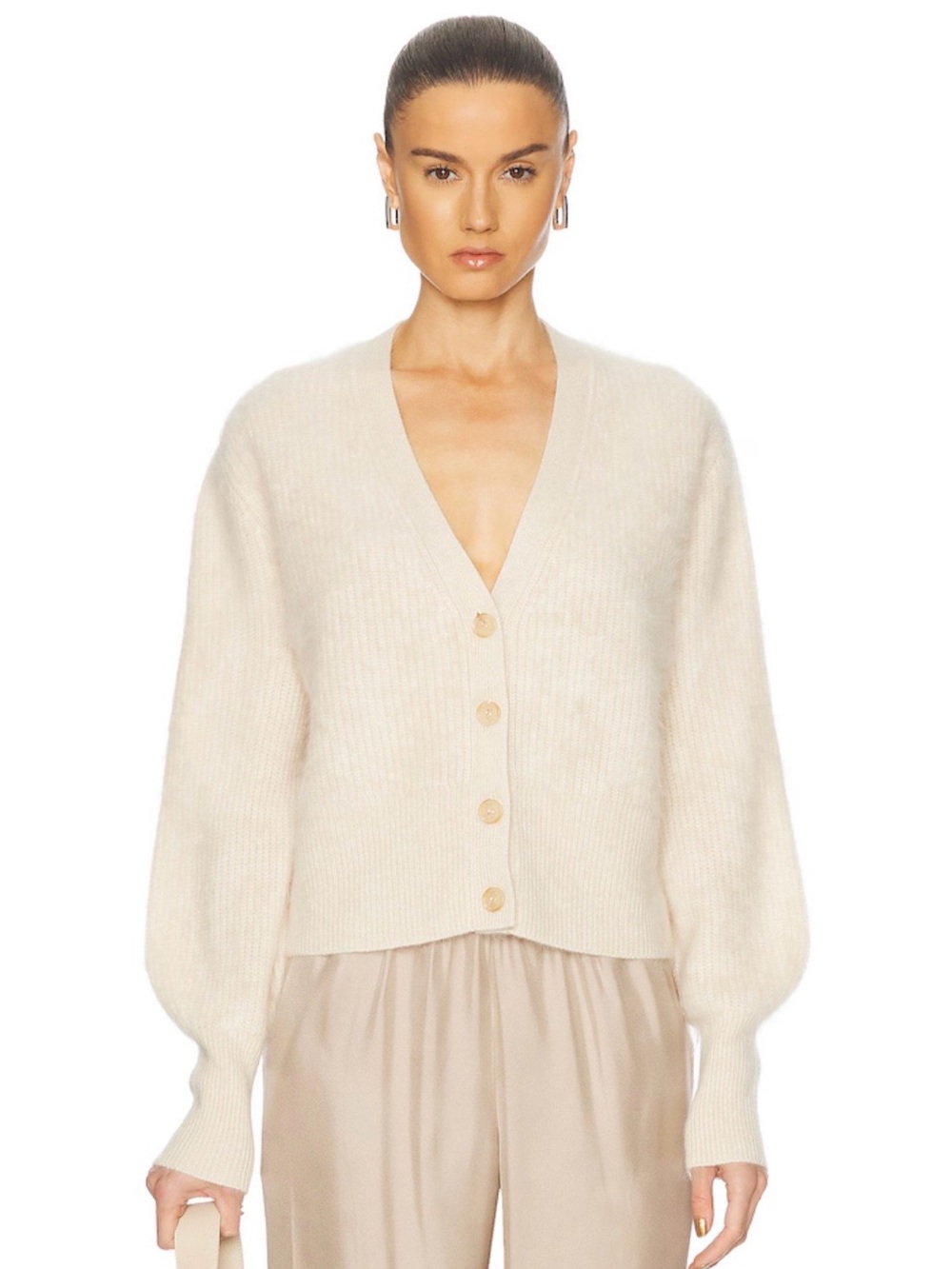 NEW WITH TAGS! Jenni Kayne Cream / Ivory Brushed Cashmere Peyton Cardigan